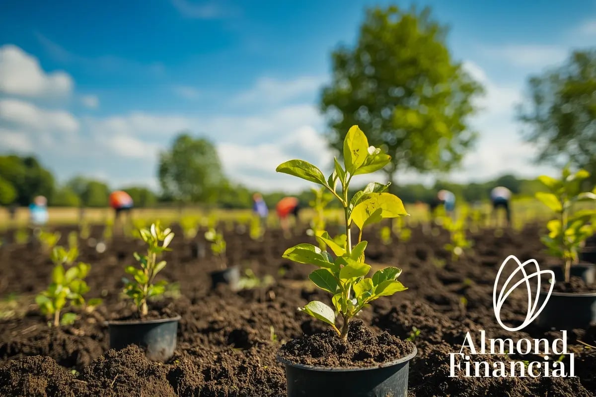 Almond Financial Goes Carbon Neutral a Model for UK Businesses_Local tree planting in East Midlands_visual 1