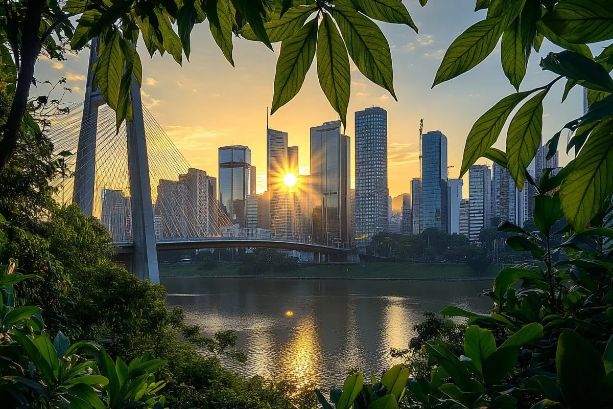 Brazil Sets 2026 Target for National Carbon Credit Registry_Landscape photo of São Paulo’s financial center and the Estaiada Bridge_visual 1
