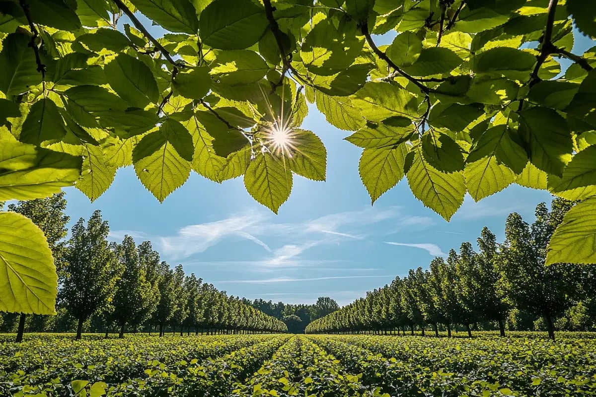 Carbon Market on the Rise_ Stronger Standards, Greater Impact_ Looking through the leafy crowns of young deciduous trees toward older trees_visual 1