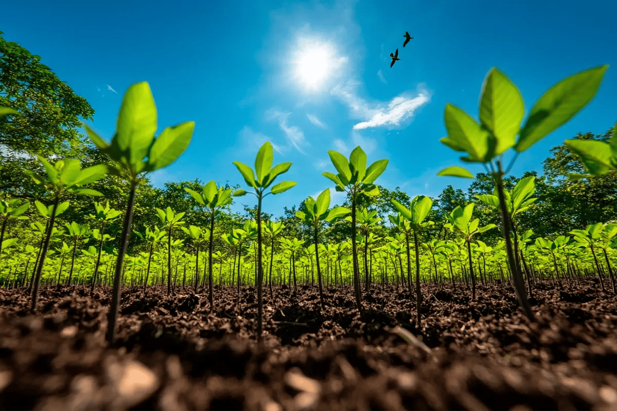 Global Carbon Market Poised for Expansion with Focus on Integrity_A view from below of vibrant, green young tree_visual 1