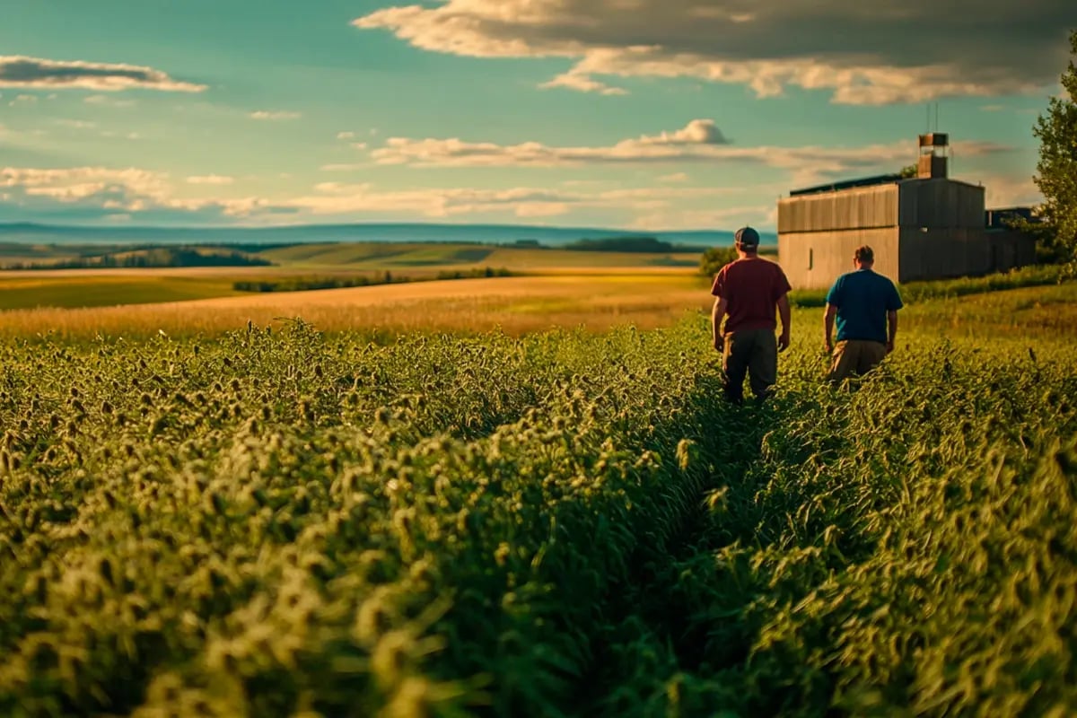 Hempalta Secures Full Ownership of Hemp Carbon Standard to Advance Global Sustainability_Canadian farmers cultivating a field of industrial hemp_visual 1