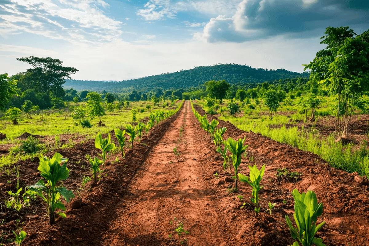 How Businesses Use Carbon Units, Addressing Carbon Footprints with Real Strategies_A newly planted forest in Africa_visual 5