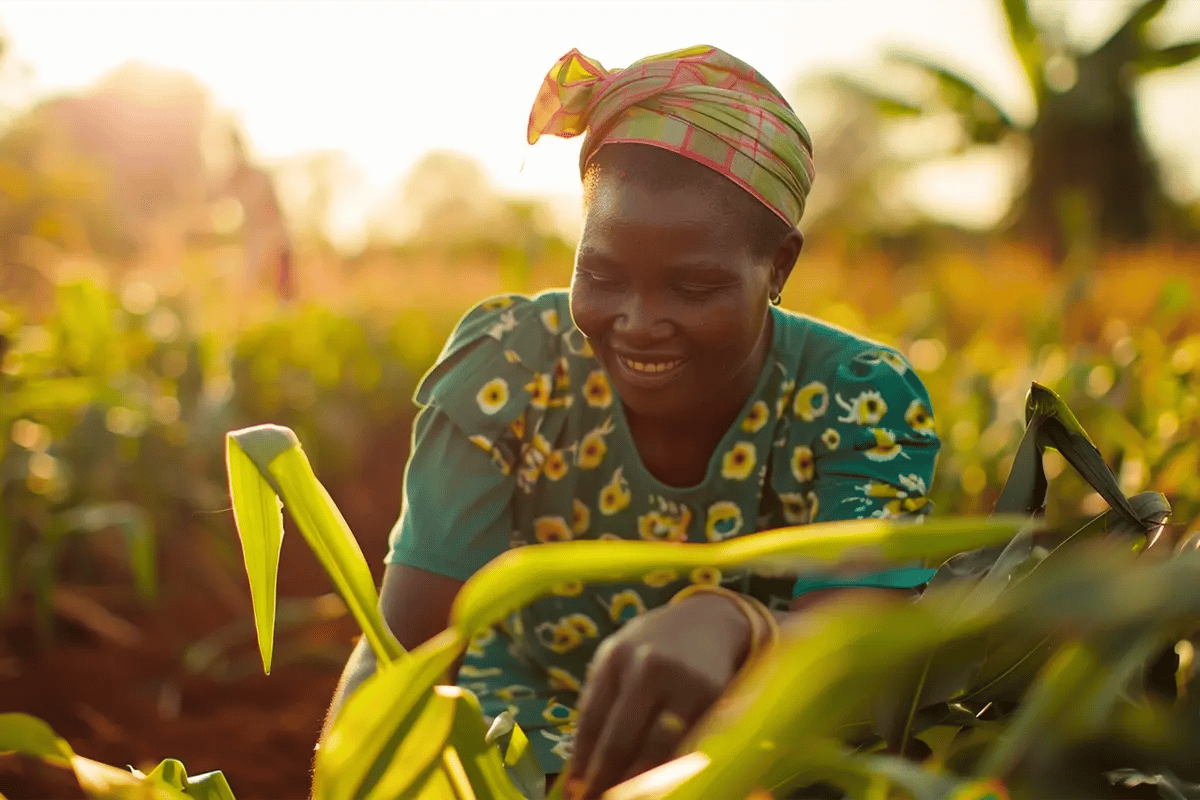 Nature-based Solutions Leveraging Ecosystems for Carbon Mitigation and Beyond_A woman working on a maize field in Africa_visual 7