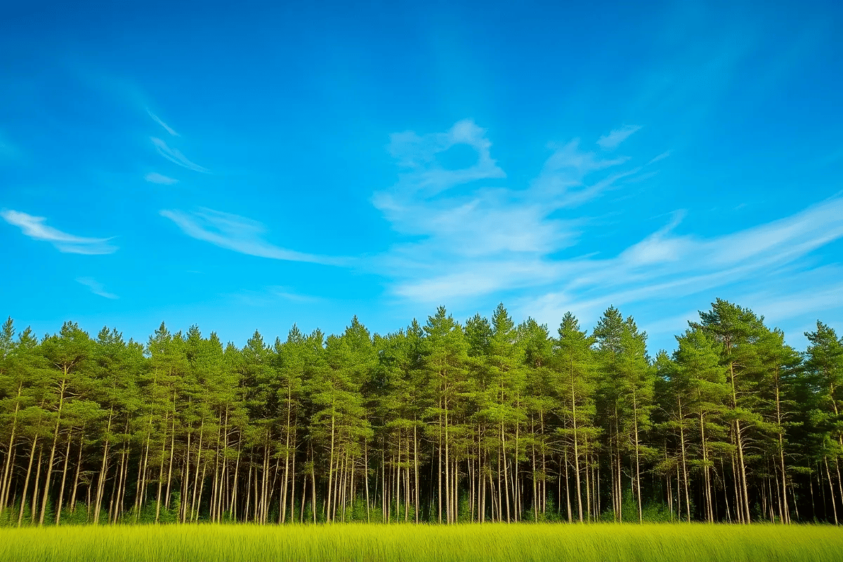 Sustainable Bond Market Poised to Hit $1 Trillion Again in 2025_A dense line of large trees on the horizon_visual 1