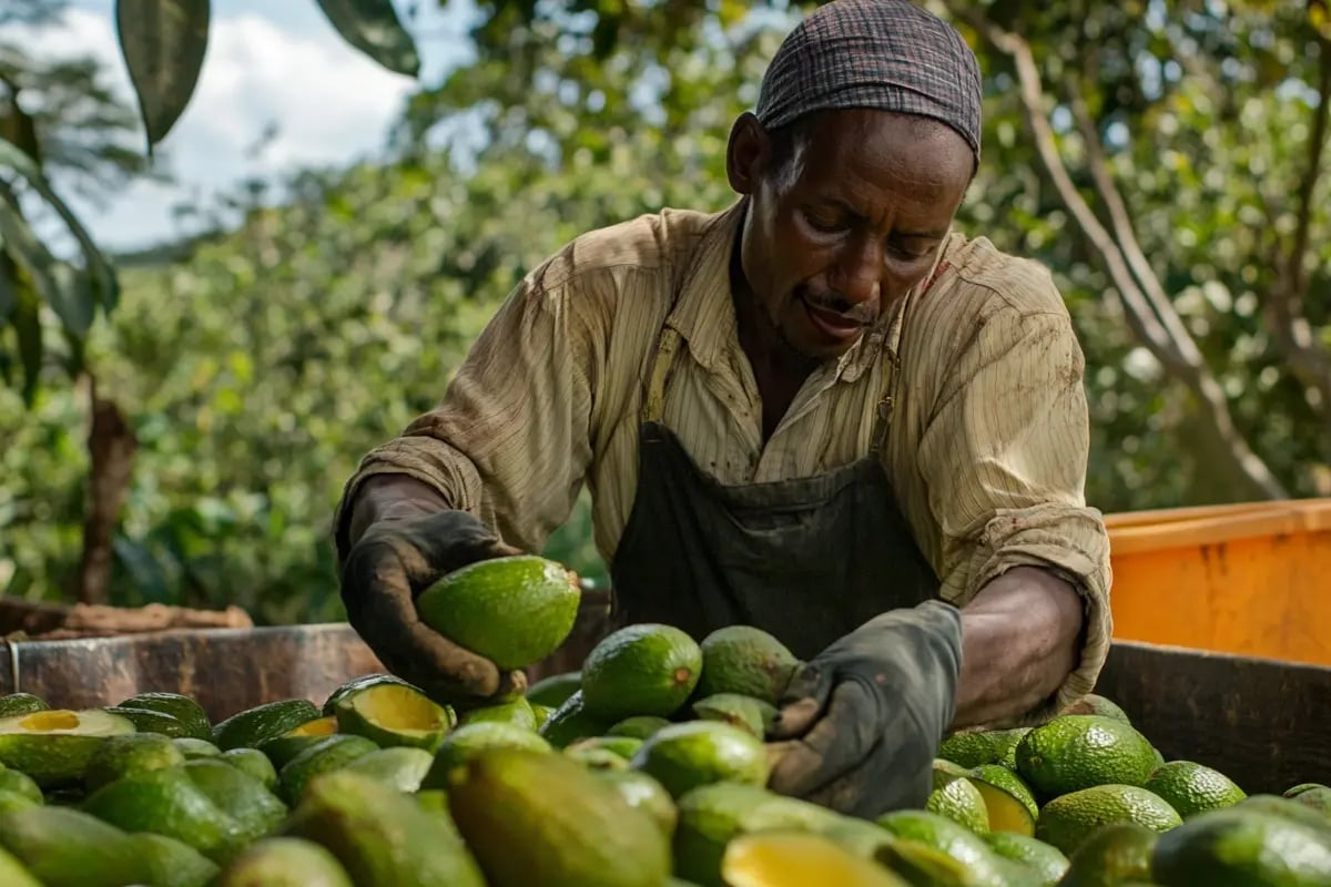 The Rise of Nature-Based Solutions in Carbon Offsetting_A local man working on an avocado plantation_visual 5