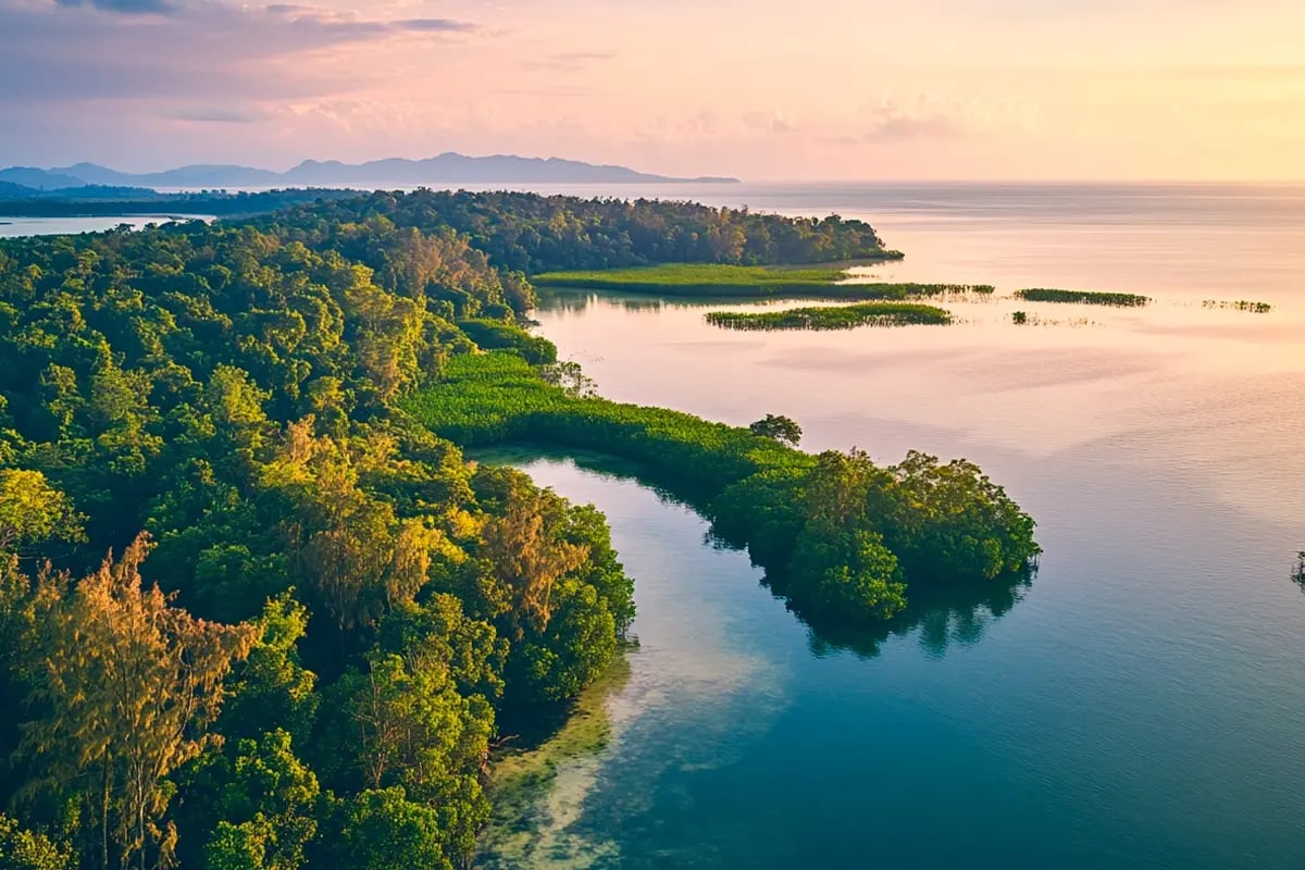 The Role of Carbon Credits in Achieving Sustainability Goals_An aerial view of mangroves_visual 5