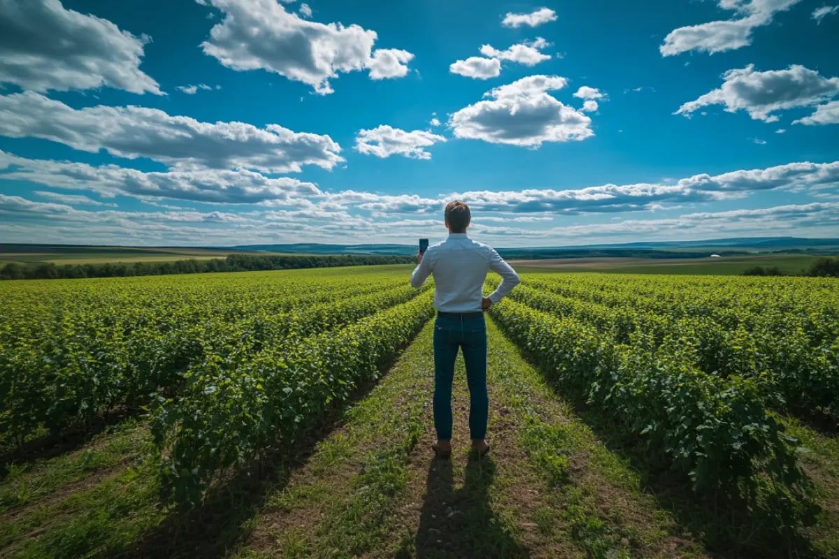 TikTok Owner Invests in Carbon Credits to Support Net-Zero Vision_ man recording a video of a young forest full of freshly planted trees_visual 1