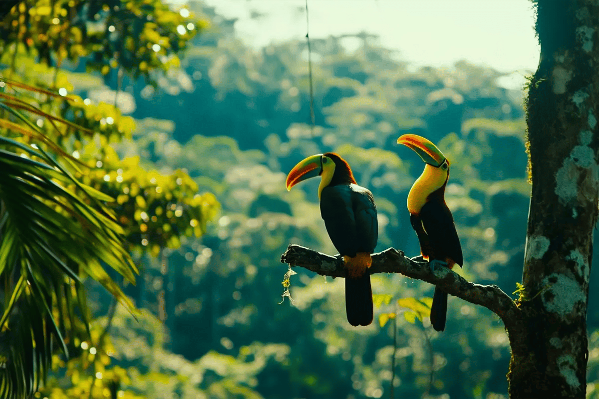 Verra and Amazonas join forces on carbon markets_Toucans sitting on a tree branch in the Amazon rainforest_visual 1